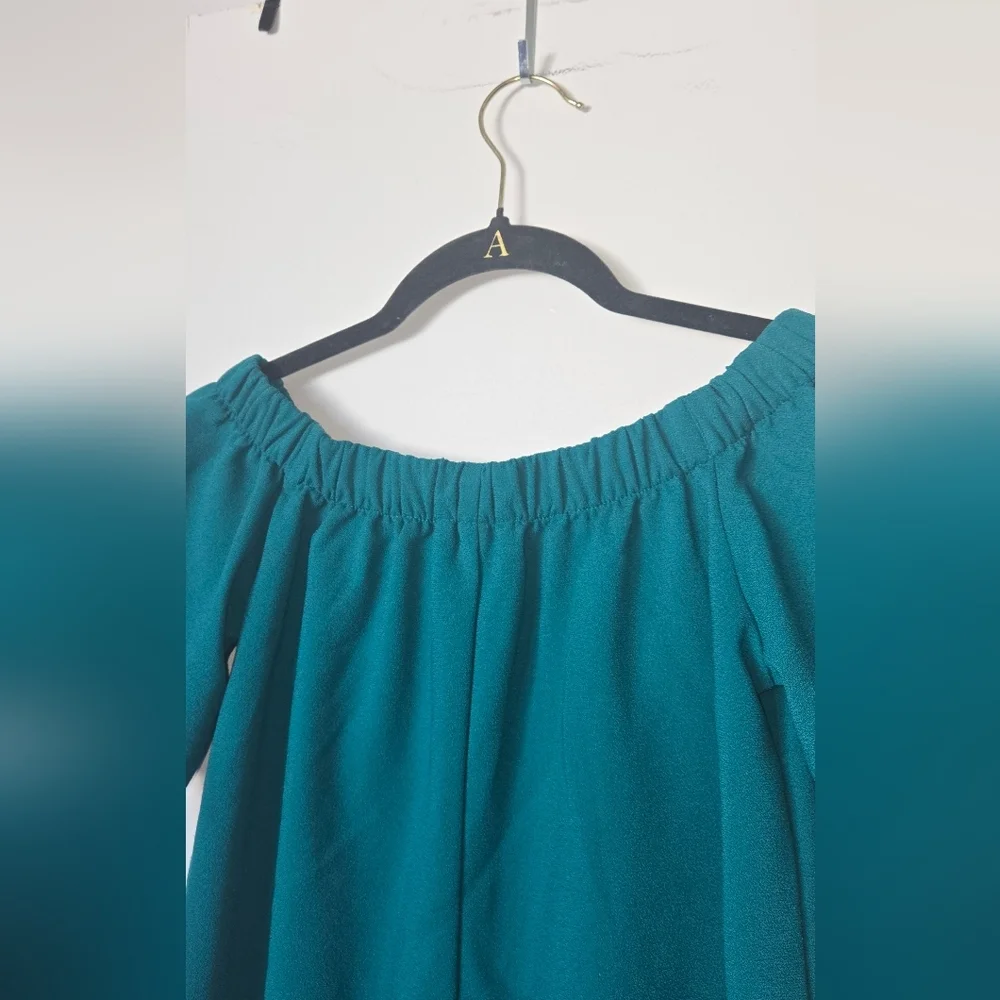 Banana Republic Teal Off-Shoulder Mini Dress - Picture 4 of 9